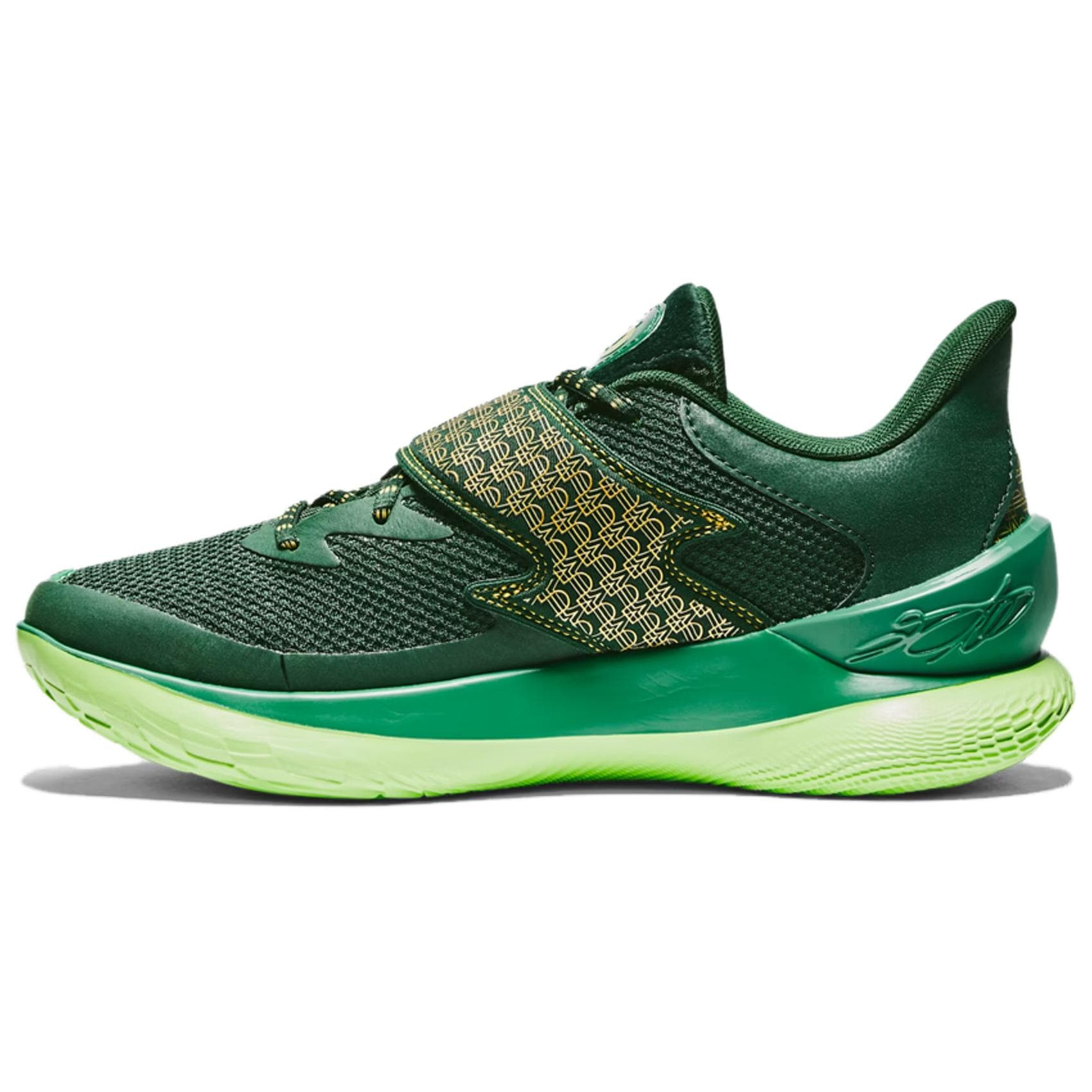 Кроссовки для баскетбола Under Armour Curry Fox 1 Амортизирующие противоскользящие низкие баскетбольные кроссовки унисекс черные зеленые - изображение 3