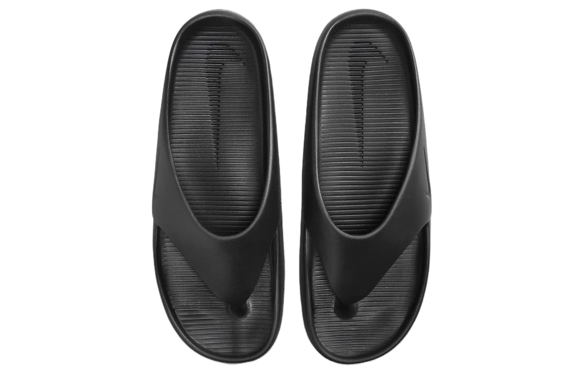 Шлёпанцы Nike Calm Flip Flop Мягкая резиновая подошва устойчивая к истиранию противоскользящие шлепанцы унисекс черный - изображение 3