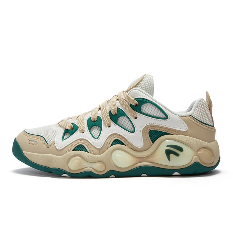 Кроссовки для баскетбола FILA FUSION VERTICAL Crack Shoes Низкие Баскетбольные Кроссовки Мужские Белые Коричневые - изображение 1