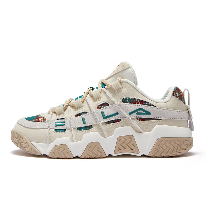Кроссовки для баскетбола FILA FUSION BUSTER Пухлые туфли Низкие Баскетбольные кроссовки Мужские Белые Зеленые - изображение 1