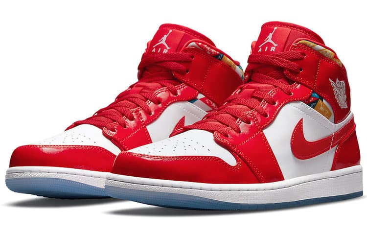 Ретро баскетбольные кроссовки Jordan Mid Retro Basketball Red White - изображение 3
