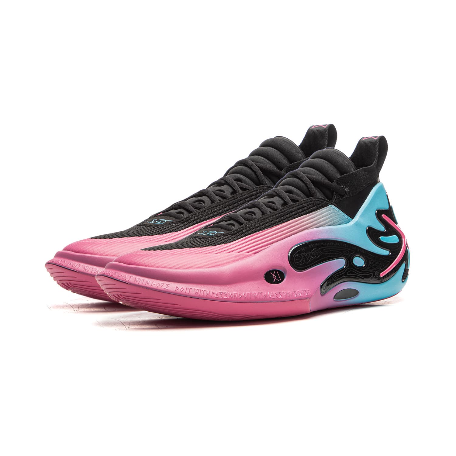 Кроссовки для баскетбола Li-Ning WOW11 Way of Wade 11 Miami Night Карбоновая сердцевина Стабильность и поддержка Мид-топ Баскетбольные кроссовки Мужской Черно-розовый - изображение 3