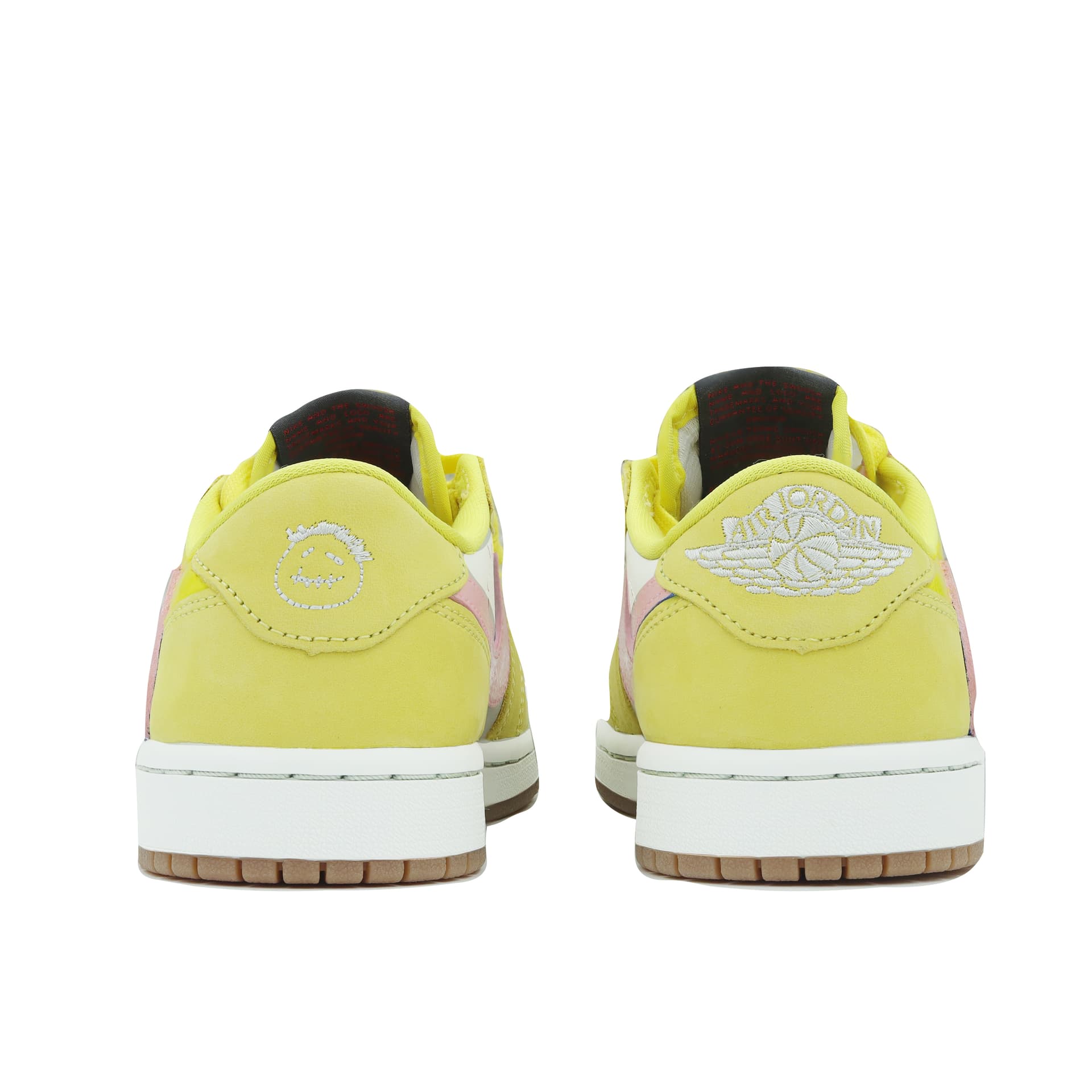 Ретро баскетбольные кроссовки Travis Scott x Air Jordan 1 Low "Yellow Pink" - изображение 4