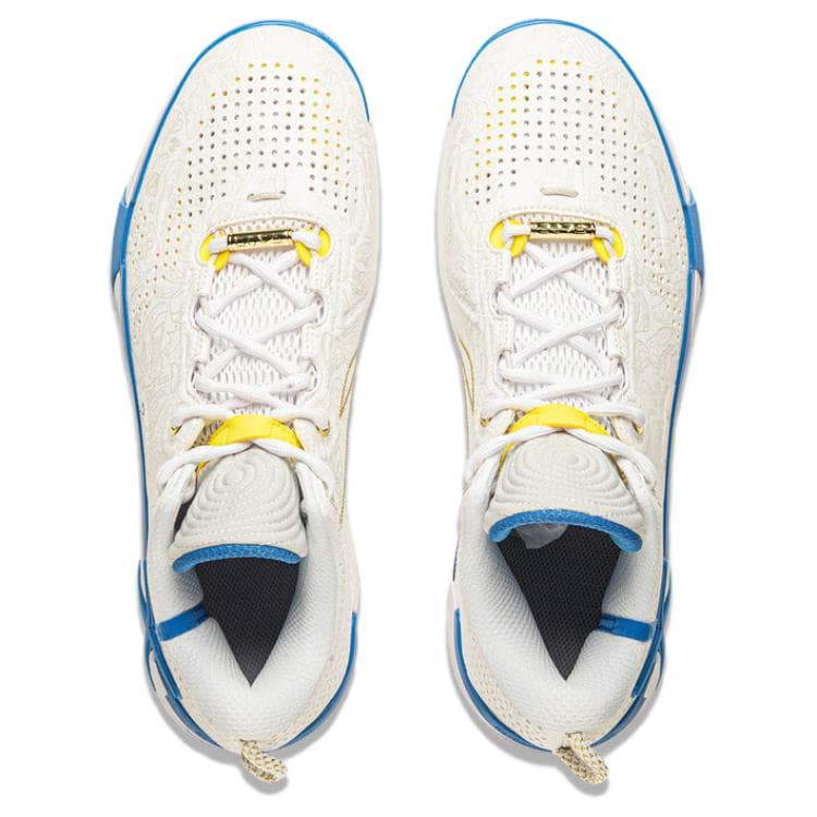 Кроссовки для баскетбола Li-Ning Wade Phantom 6 с технологией Bounse по всей стопе, сильным сцеплением, легкостью, стабильностью, поддержкой и устойчивостью к скручиванию, низкие баскетбольные кроссовки, мужские, бело-синие - изображение 4