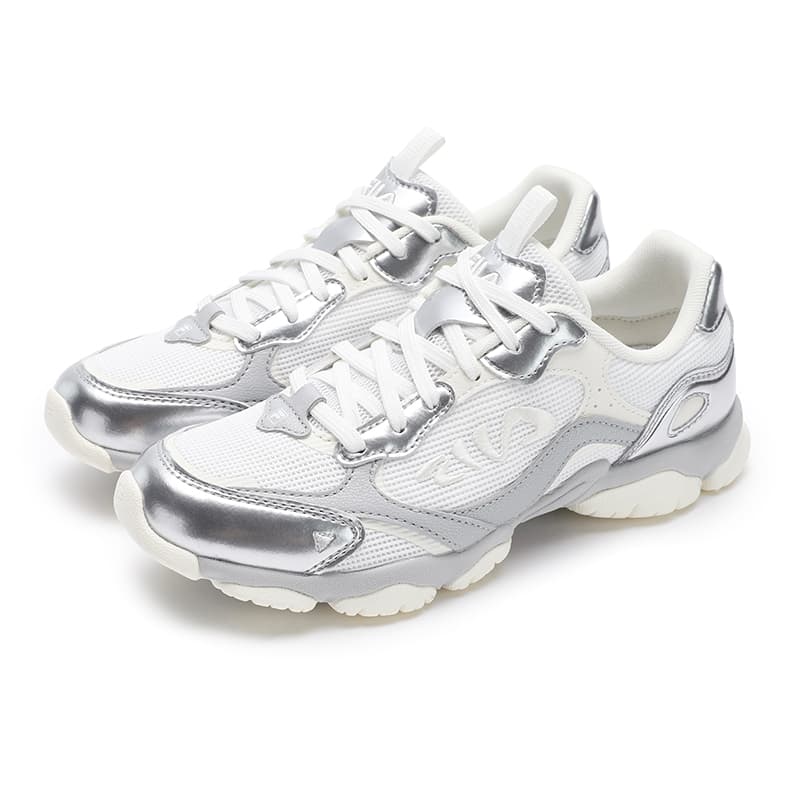 Кроссовки FILA FLUID 6 ST Кошачья лапа Обувь Низкий Топ Толстая подошва Кроссовки Женские Серый Белый - изображение 3
