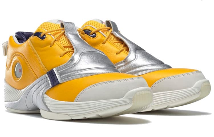 Ретро баскетбольные кроссовки Reebok Answer 5 Eric Emanuel Silver Yellow - изображение 3