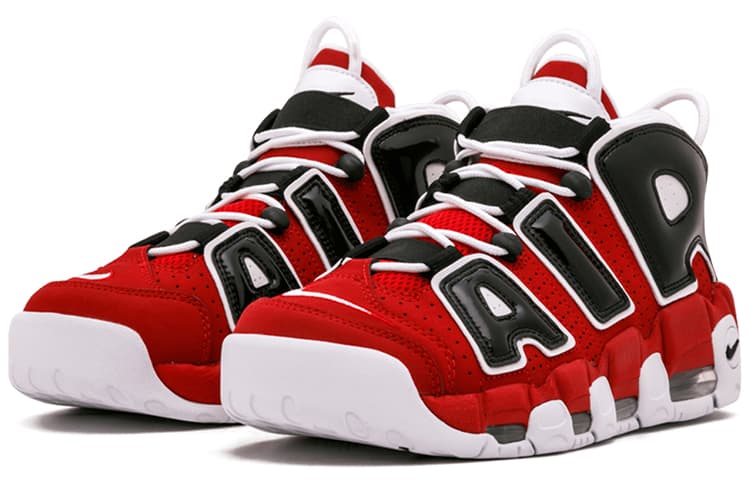 Ретро баскетбольные кроссовки Nike Air More Uptempo Black Red - изображение 2