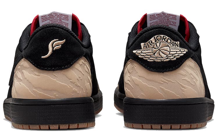 Ретро баскетбольные кроссовки SoleFly x Air Jordan 1 Low OG "Black and Sport Red" - изображение 5