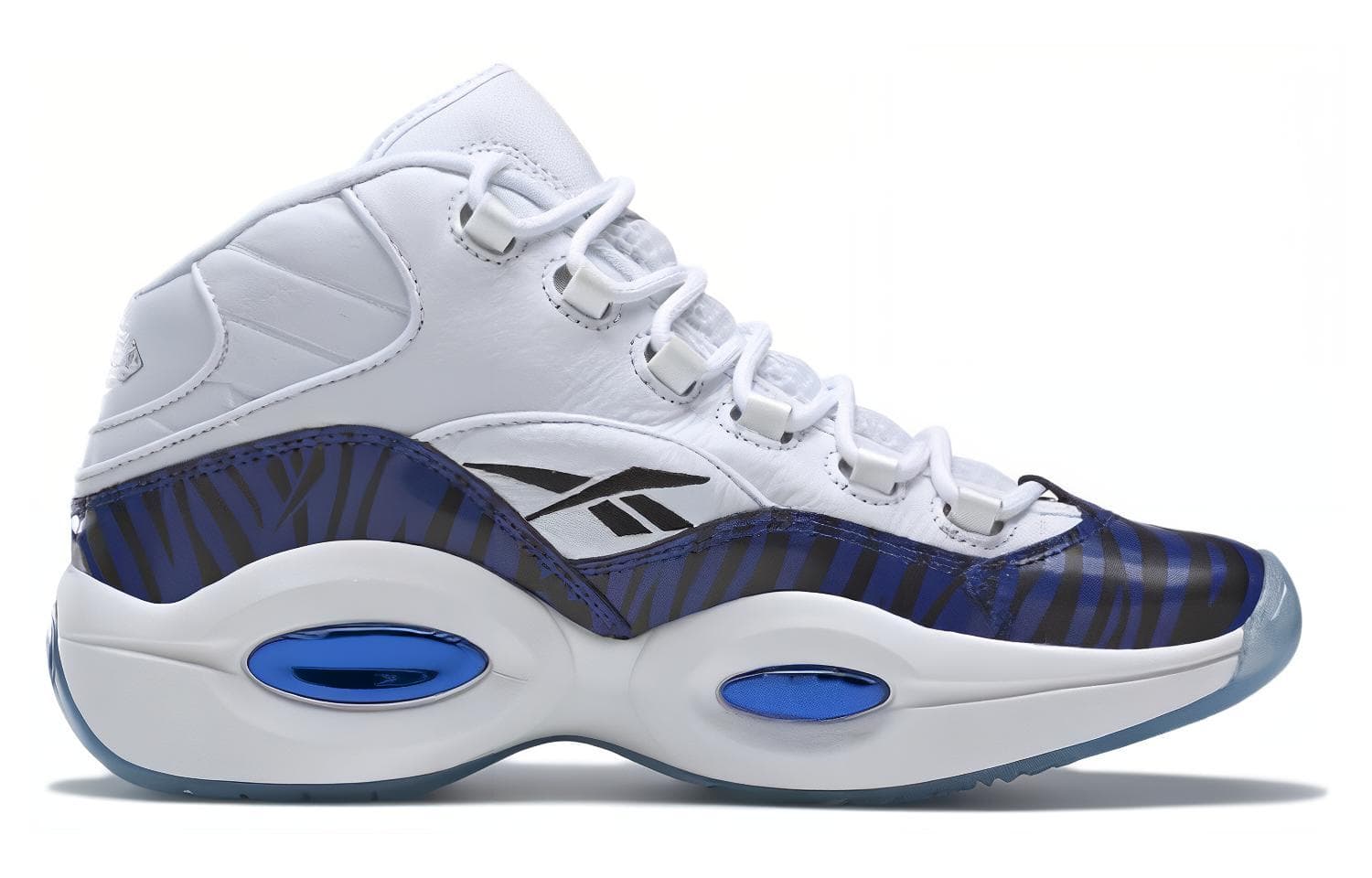Ретро баскетбольные кроссовки Panini x Reebok Question White Blue - изображение 2