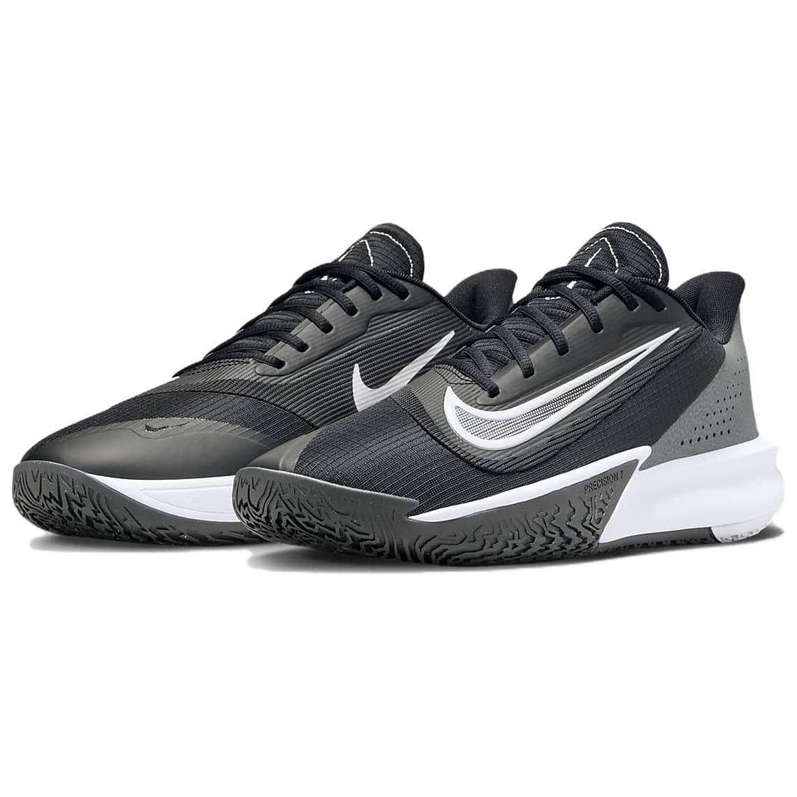 Кроссовки для баскетбола Nike Precision 7 Удобные Низкие Баскетбольные Кроссовки Мужские Черные Серые - изображение 3