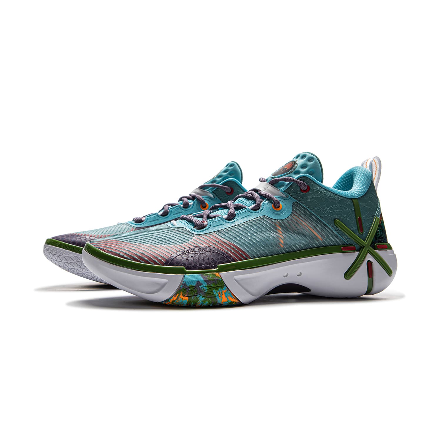 Кроссовки для баскетбола Li-Ning Wade Phantom 6 Удобные универсальные баскетбольные кроссовки низкой высоты мужские бирюзовые - изображение 3