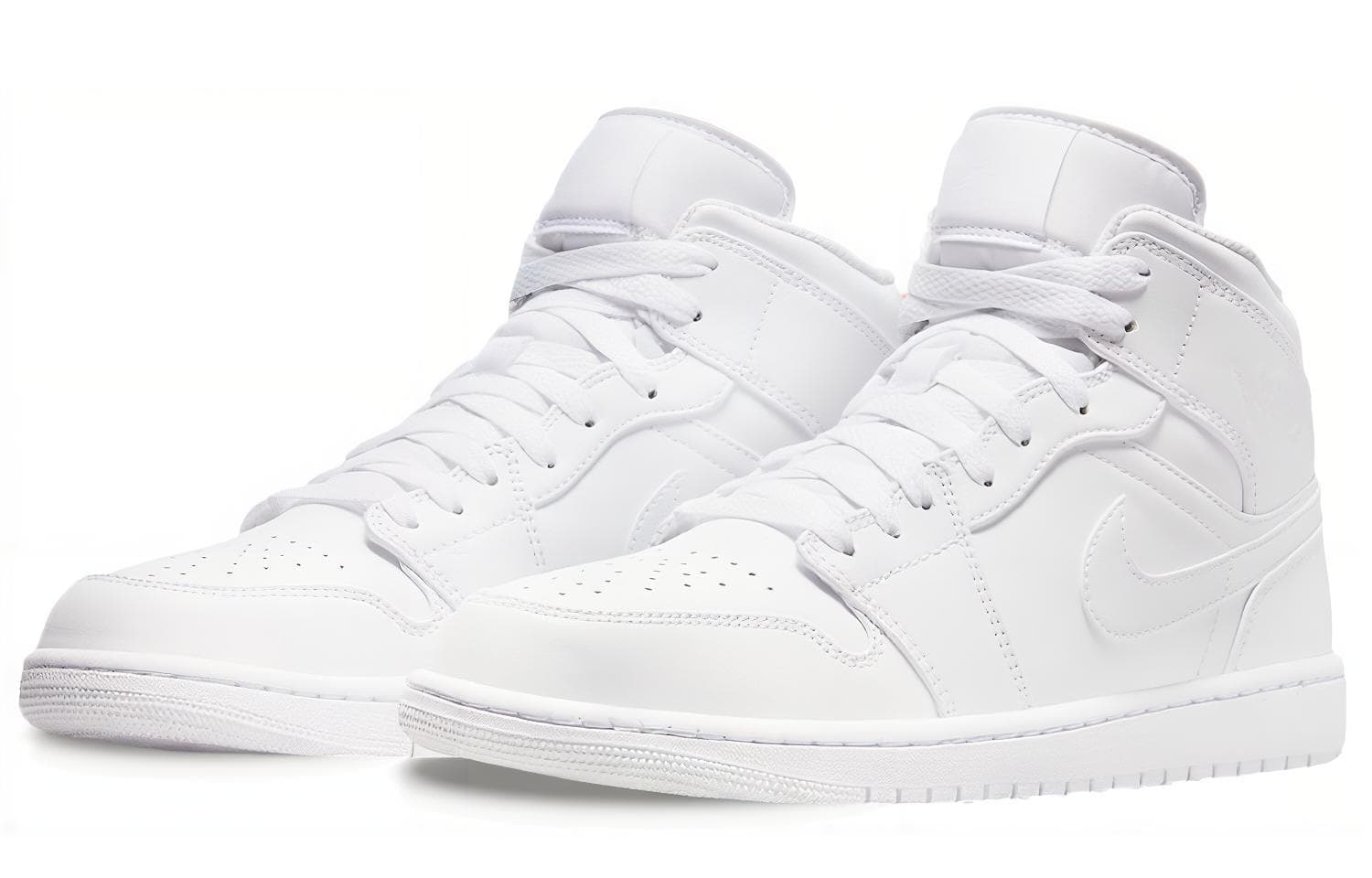 Ретро баскетбольные кроссовки Jordan Air Jordan 1 Mid "Triple White" - изображение 3