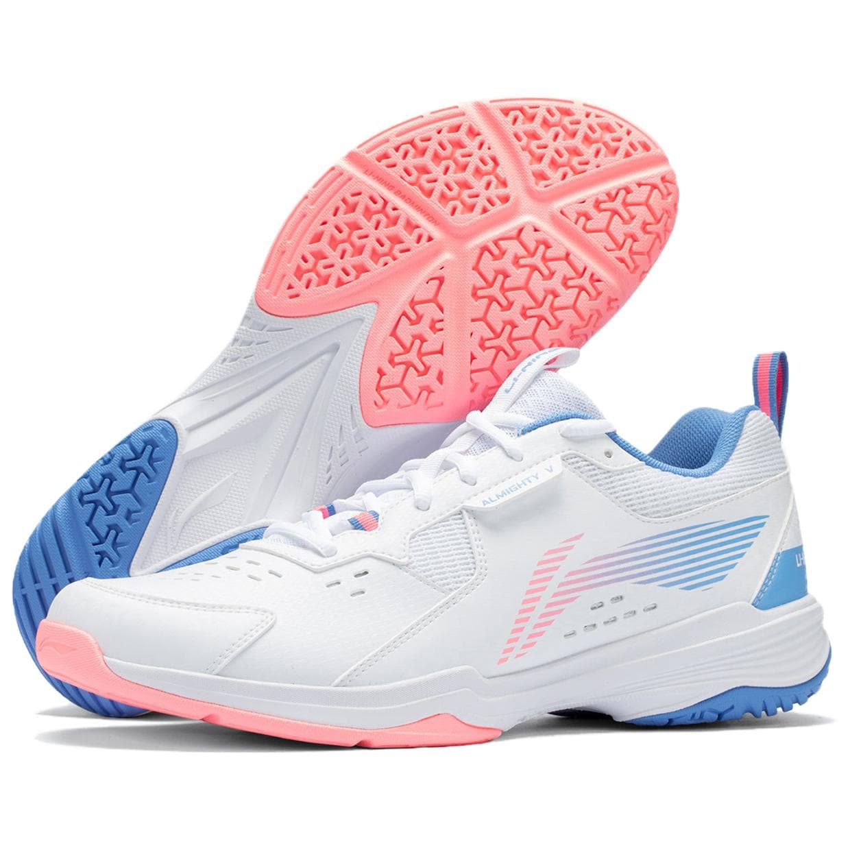 Кроссовки для бадминтона Li-Ning Универсальные удобные дышащие износостойкие Лоу-топы Унисекс Белый розовый голубой - изображение 5