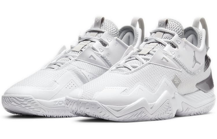 Ретро баскетбольные кроссовки Jordan One Take 1 White Grey - изображение 3