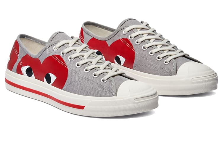 Кеды Comme des Garcons PLAY x Converse Jack Purcell Low Grey Red - изображение 3