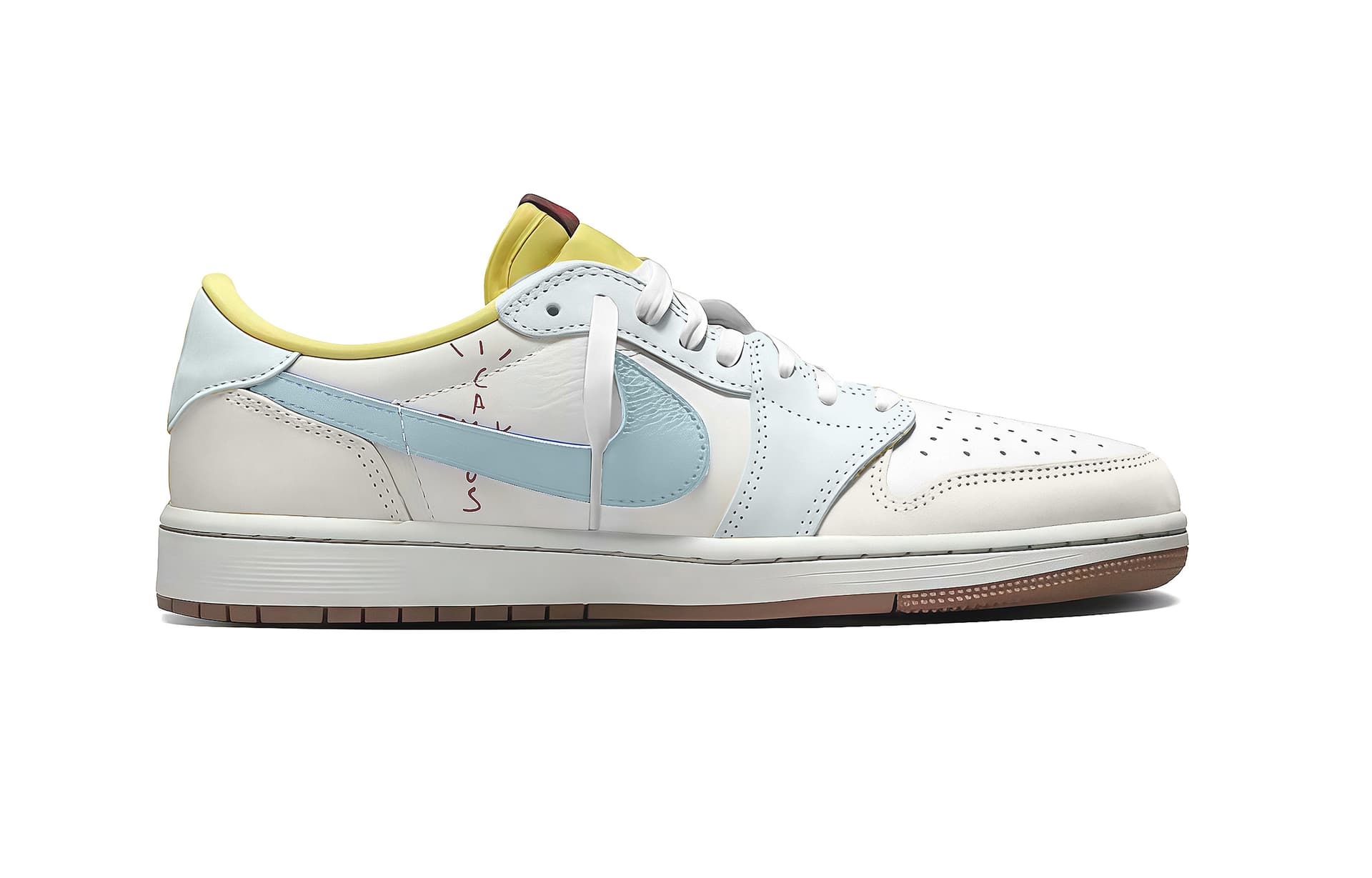Ретро баскетбольные кроссовки Travis Scott x Air Jordan 1 Low "Grey Blue" - изображение 2