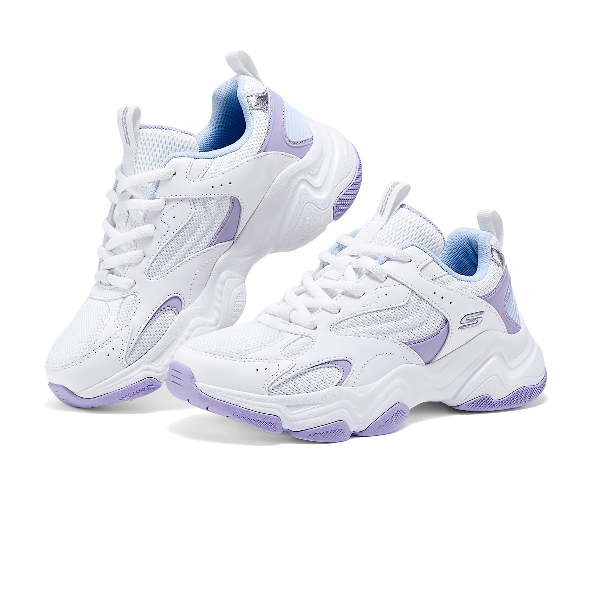 Кроссовки Skechers bobs Противоскользящие Устойчивые к истиранию Дышащие Легкие Низкие Кроссовки Женские Белые Фиолетовые - изображение 6