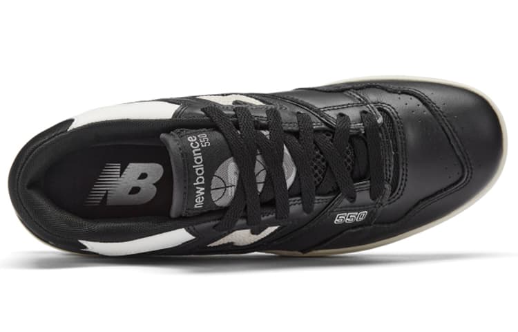 Ретро баскетбольные кроссовки New Balance 550 Black White - изображение 3