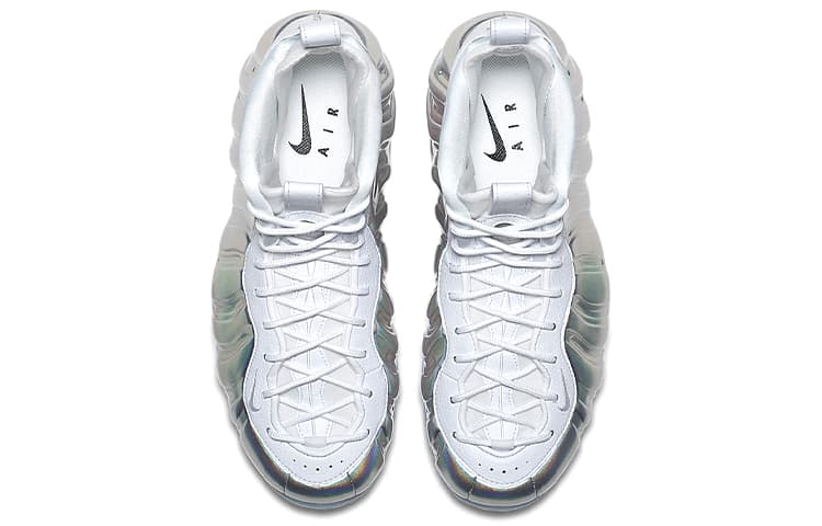Ретро баскетбольные кроссовки Nike Foamposite One Chrome White - изображение 4