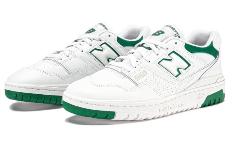 Ретро баскетбольные кроссовки New Balance 550 White Green - изображение 2