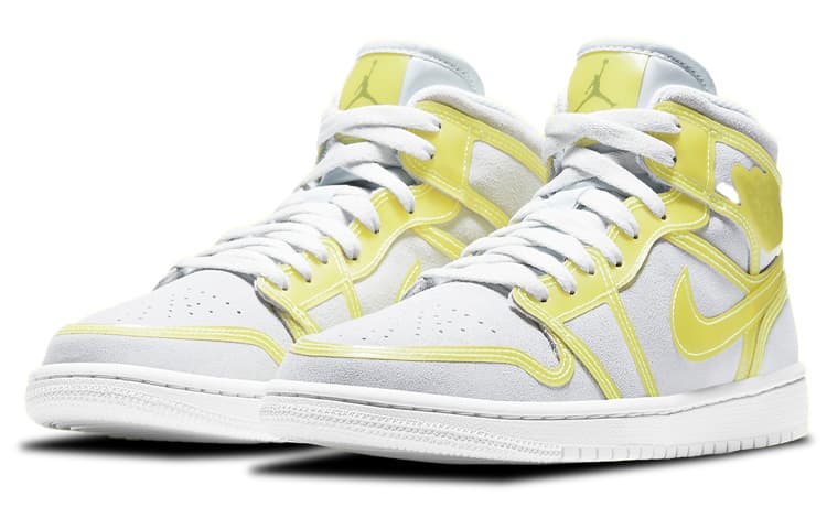 Ретро баскетбольные кроссовки Jordan Air Jordan 1 Mid LX "Opti Yellow" — фото 3
