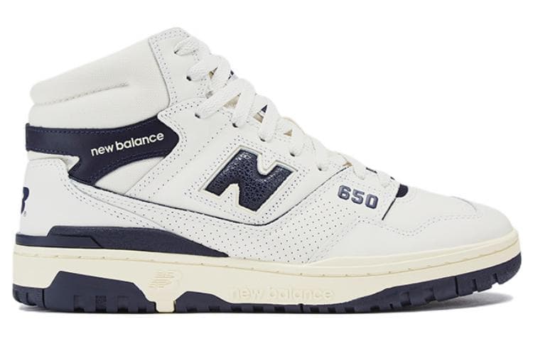 Ретро баскетбольные кроссовки Aimé Leon Dore x New Balance 650 White Navy - изображение 2