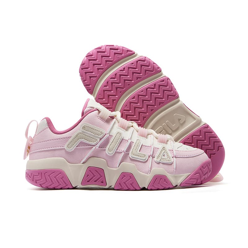 Кроссовки для баскетбола FILA FUSION BUSTER Пухлые туфли Низкие Баскетбольные кроссовки Женские Освежающий вариант Сирень Розовая пена Белый - изображение 4