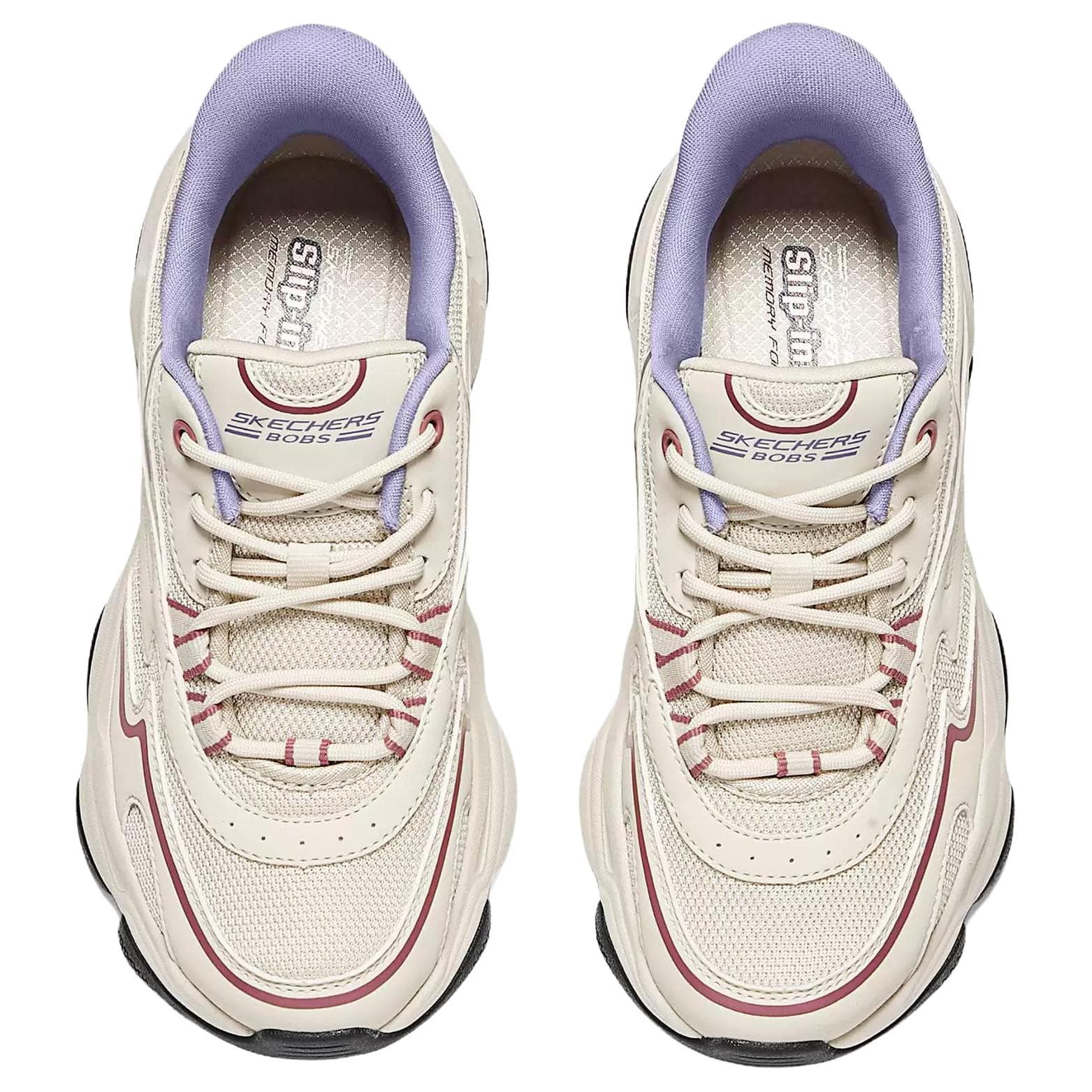Кроссовки для спортзала Skechers Sportlife Низкие Кроссовки для Тренировок Женские Бежевые Белые Фиолетовые - изображение 4