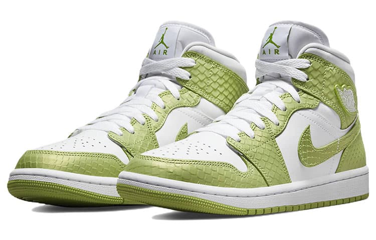 Ретро баскетбольные кроссовки Jordan Air Jordan 1 Mid SE V2 "Green Python" - изображение 3