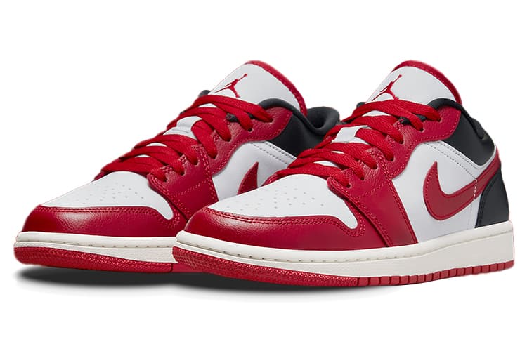 Ретро баскетбольные кроссовки Jordan Air Jordan 1 Low White Red Black - изображение 3