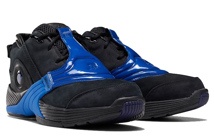 Ретро баскетбольные кроссовки Reebok Answer V Low Black Blue - изображение 3
