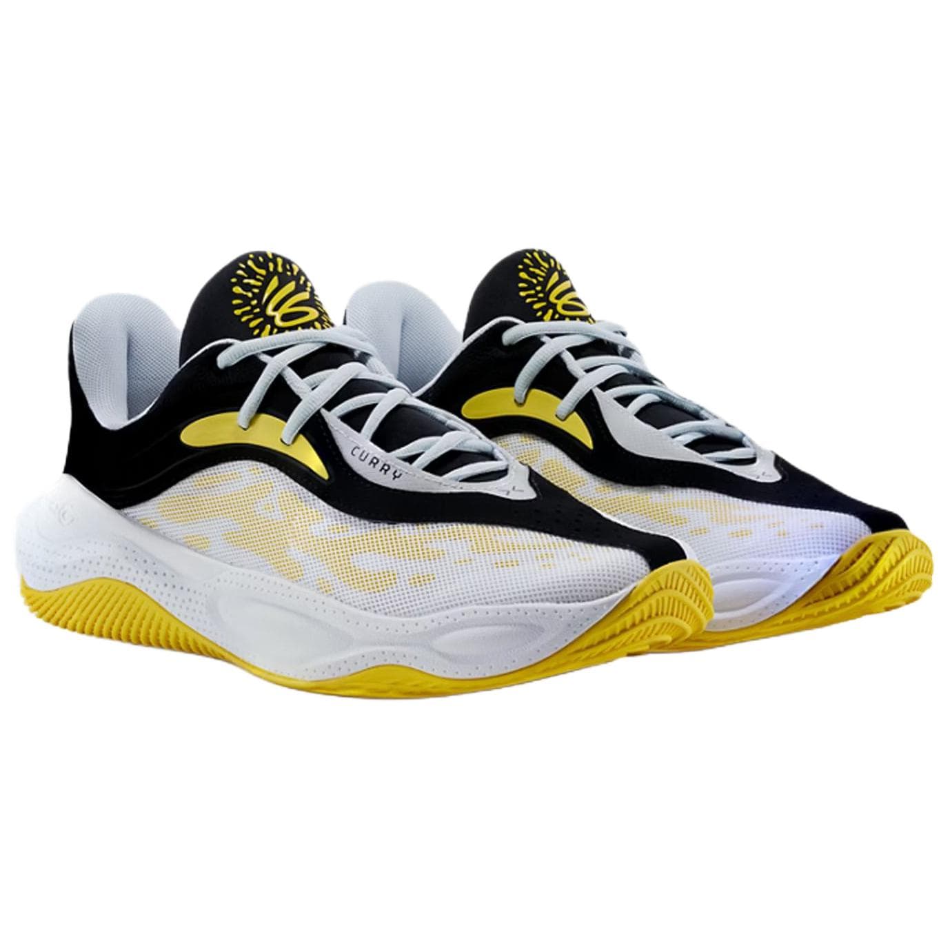 Кроссовки для баскетбола Under Armour Curry Водный аккорд 25 Low Топ Баскетбольные кроссовки Унисекс Белый желтый - изображение 3