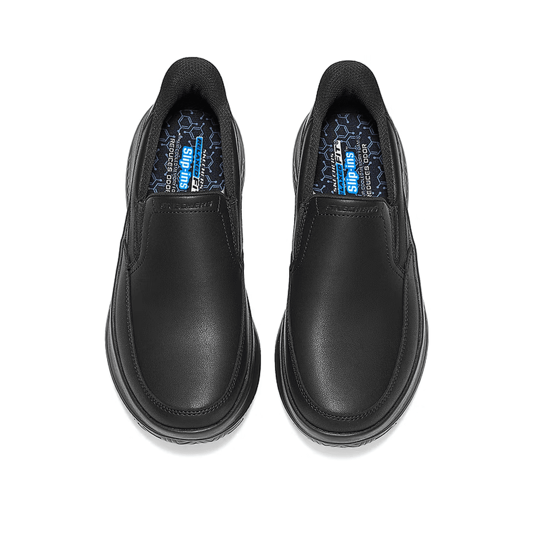 Skechers Повседневный Кисти рук Бесплатно Slip On Обувь Повседневные кожаные туфли Мужской Чисто черный - изображение 3