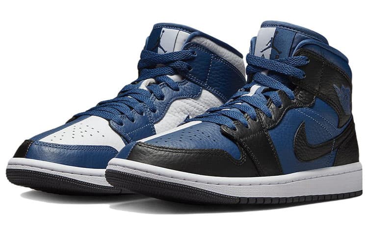 Ретро баскетбольные кроссовки Jordan Air Jordan 1 Mid Split "French Blue" - изображение 3