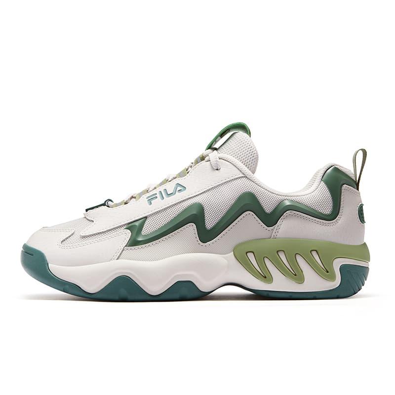 Кроссовки для баскетбола FILA FUSION SHOCK Electric Glow Shoes Баскетбольные кроссовки Мужской Ярко-серый Серебряный Сосновый зеленый - изображение 1