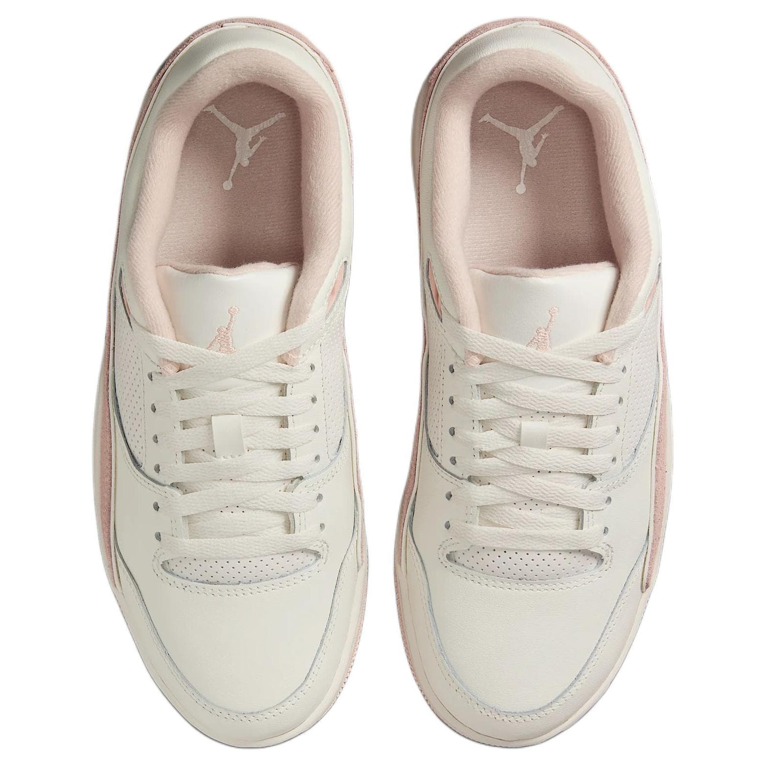 Кроссовки Jordan Flight Slip Resistant Abrasion Resistant Low Top Винтажные Баскетбольные Кроссовки Женские Бежево-Розовые - изображение 4