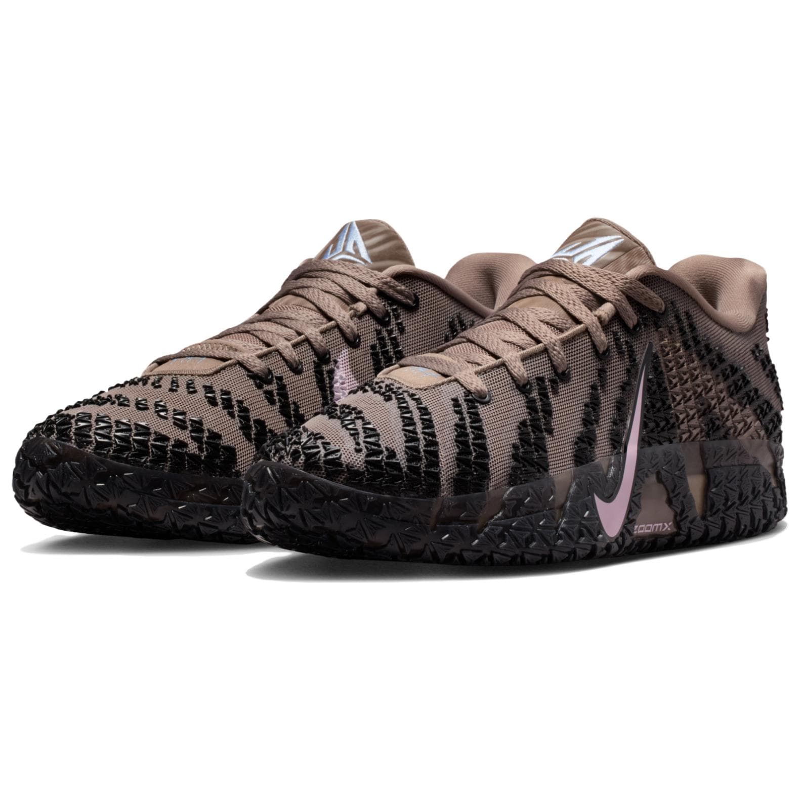 Кроссовки для баскетбола NIKE Ja 3 Баскетбольные кроссовки Мужской Коричнево-черный Розовый - изображение 3