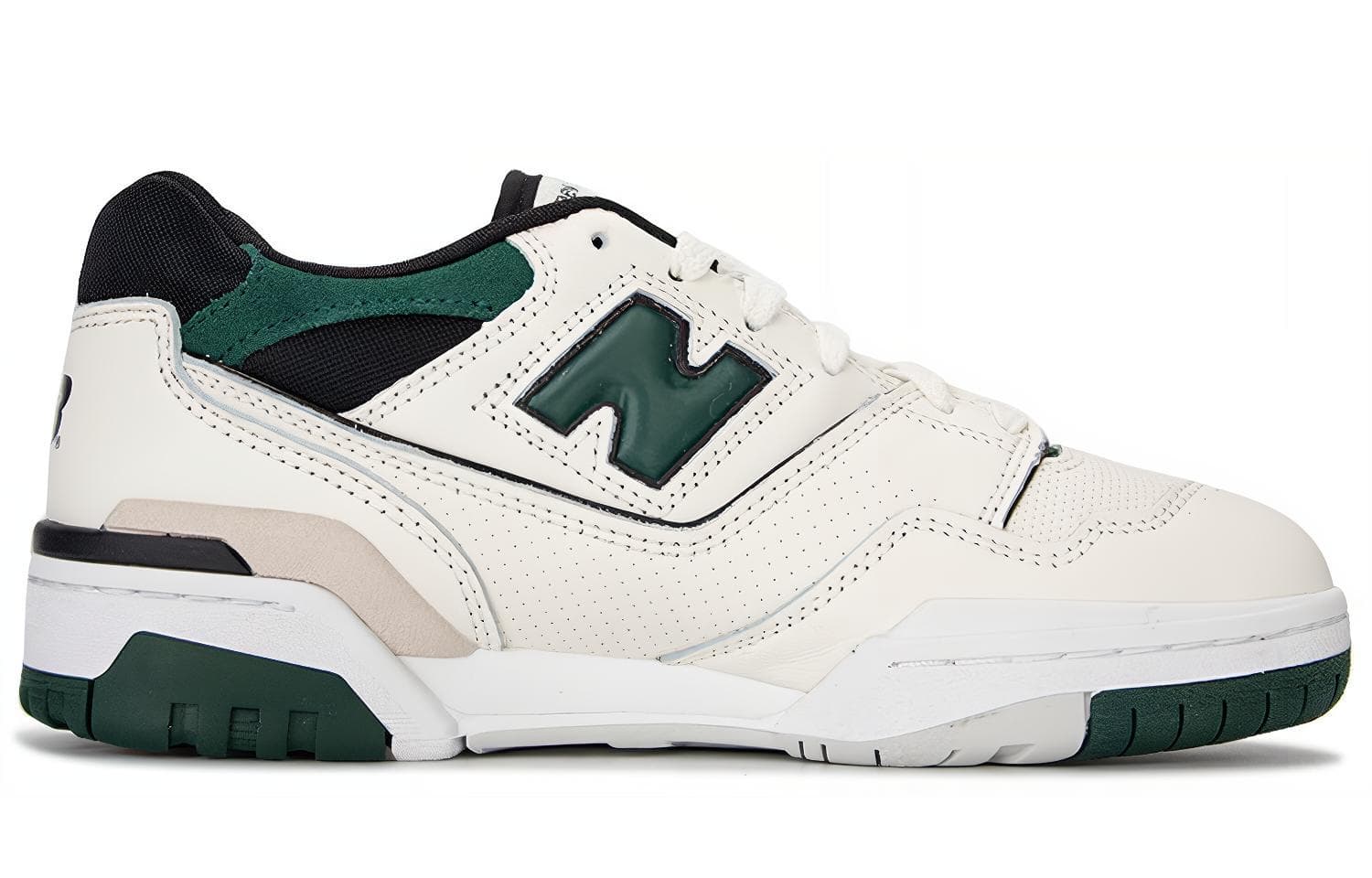 Ретро баскетбольные кроссовки New Balance 550 White Green Black - изображение 2