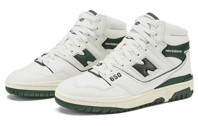 Ретро баскетбольные кроссовки AIME LEON DORE x New Balance 650 White Green - изображение 3
