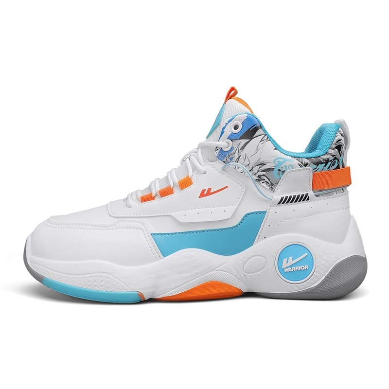 Кроссовки для баскетбола Warrior High-Top Basketball Sneakers White Blue Orange - изображение 1