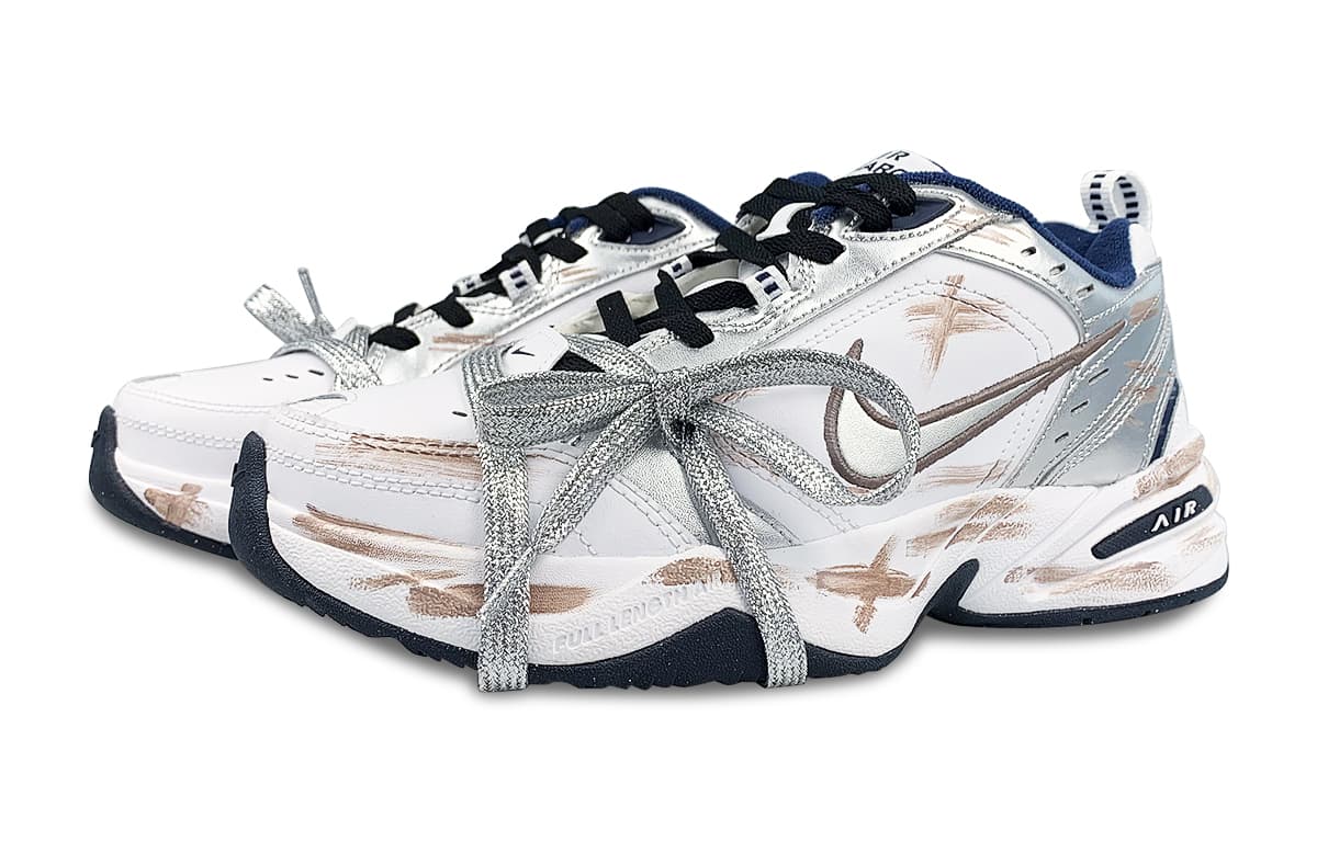 Кроссовки Nike Air Monarch 4 White Silver - изображение 3