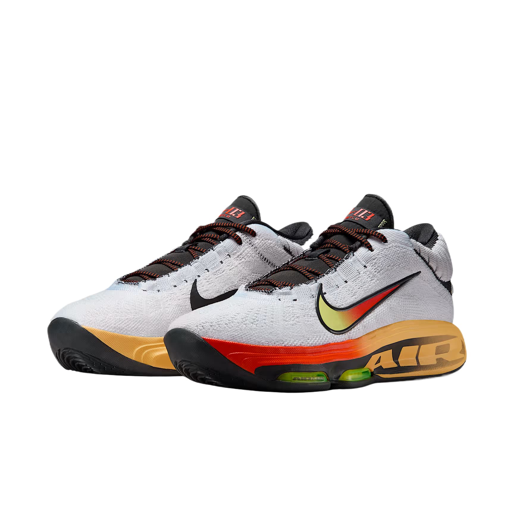 Кроссовки для баскетбола NIKE GT Hustle 3 Устойчивые к истиранию MID Баскетбольные кроссовки Мужские Белый Оранжевый - изображение 3