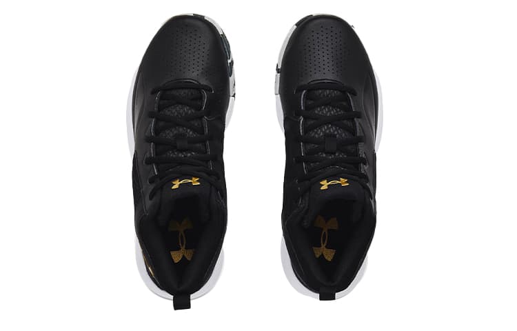 Ретро баскетбольные кроссовки Under Armour Lockdown 5 Black White Gold - изображение 4