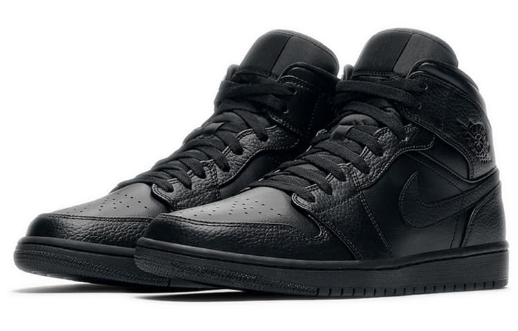 Ретро баскетбольные кроссовки Jordan Air Jordan 1 Mid "Triple Black" - изображение 3
