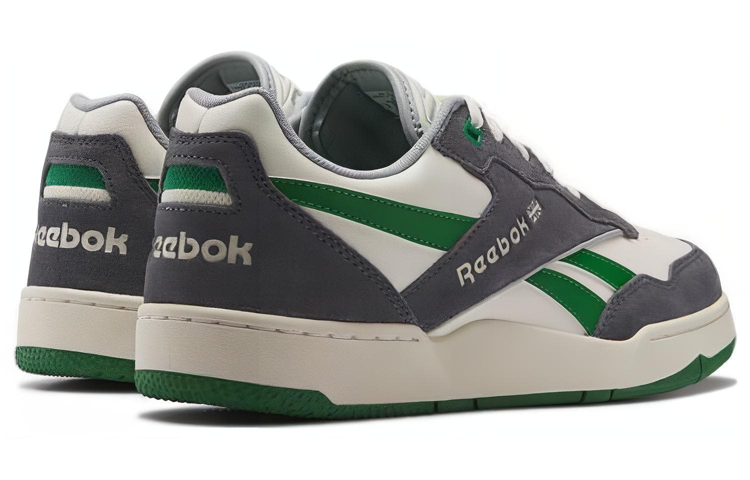 Ретро баскетбольные кроссовки Reebok BB 4000 Grey White Green - изображение 3