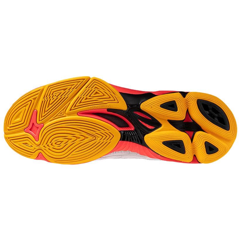 Кроссовки для спортзала Mizuno Wave Voltage 2 Устойчивые к истиранию Низкие Кроссовки для тренировок Мужские Белый Желтый Розовый - изображение 5