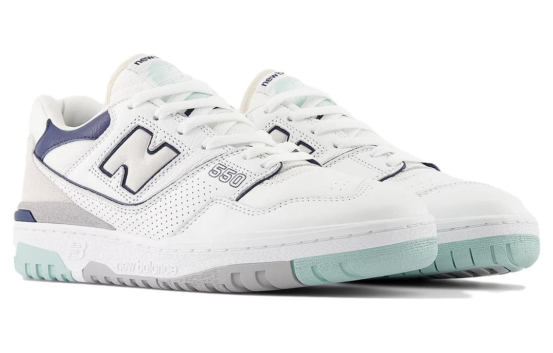 Ретро баскетбольные кроссовки New Balance 550 White Blue - изображение 3