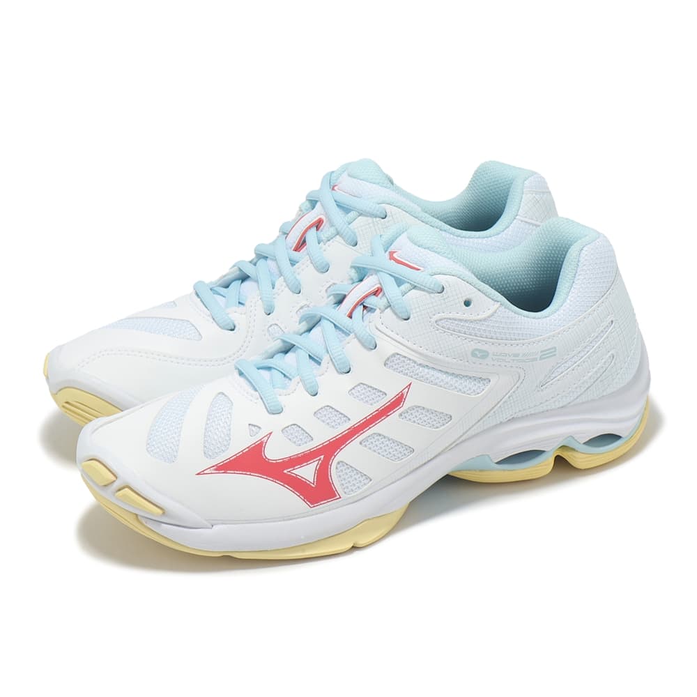Кроссовки для спортзала Mizuno Wave Voltage 2 Low Топ Кроссовки для тренировок Женские Белый Красный Желтый - изображение 3