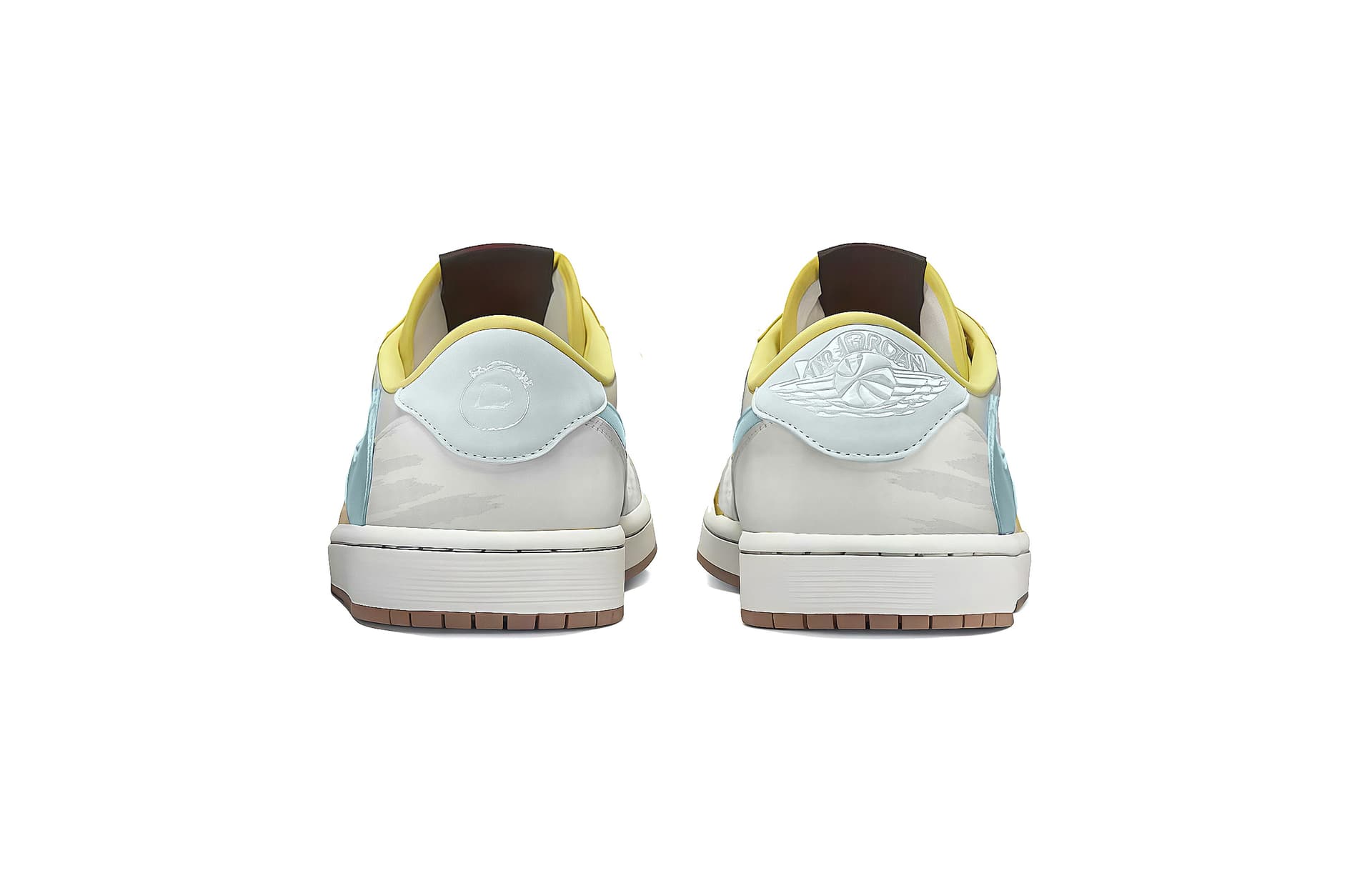 Ретро баскетбольные кроссовки Travis Scott x Air Jordan 1 Low "Grey Blue" - изображение 4