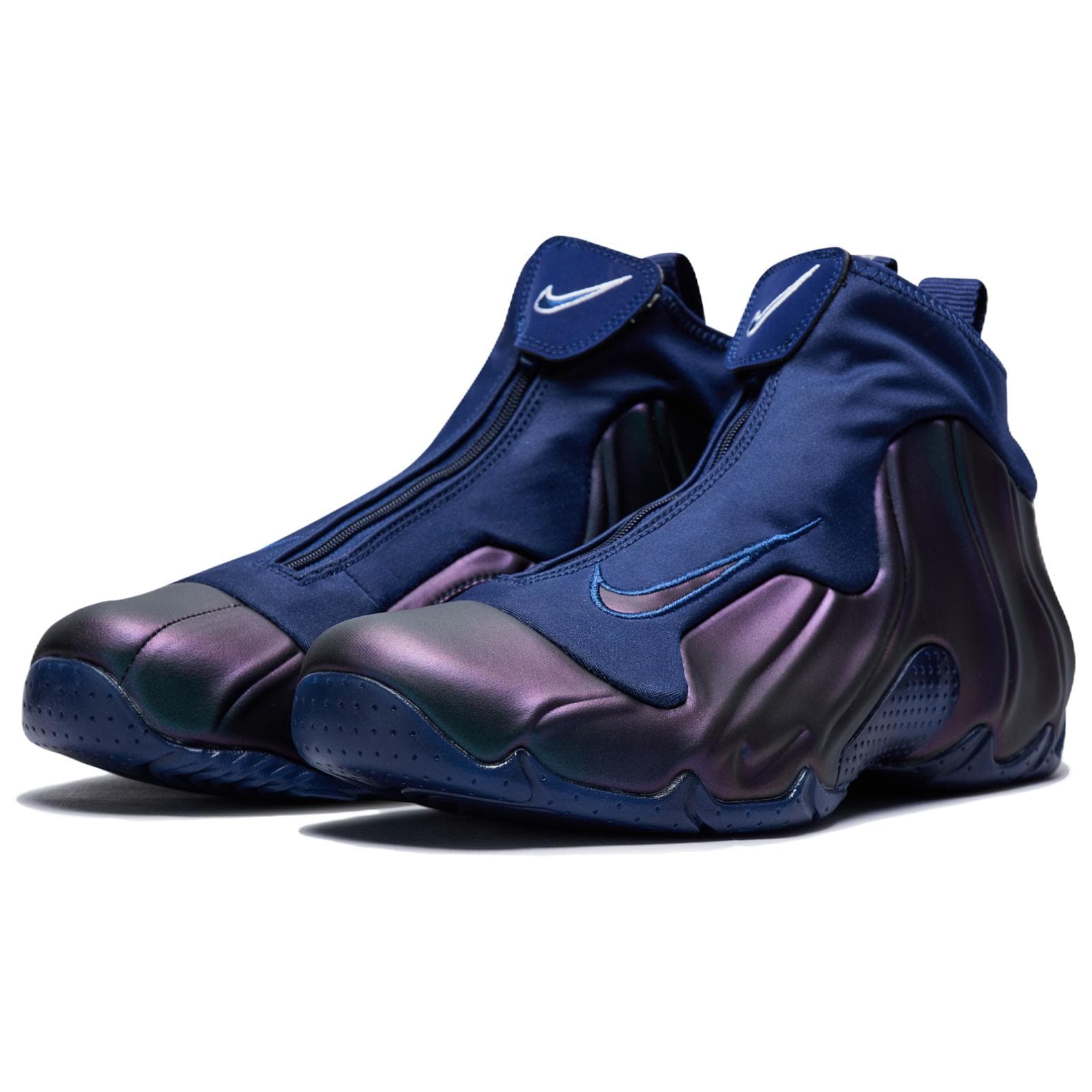 Кроссовки для баскетбола Nike Air Flightposite MID Топ Баскетбольные Кроссовки Мужские Черные Фиолетовые Выпуск 2025 - изображение 3